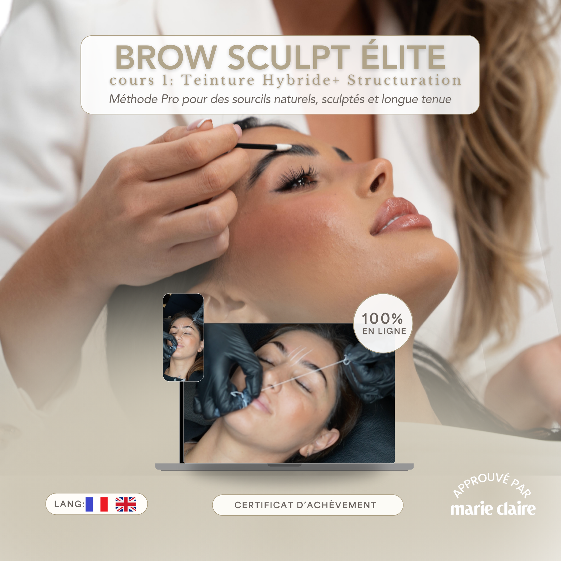 Brow Renaissance Academy - TEINTURE HYBRIDE + STRUCTURATION (French)