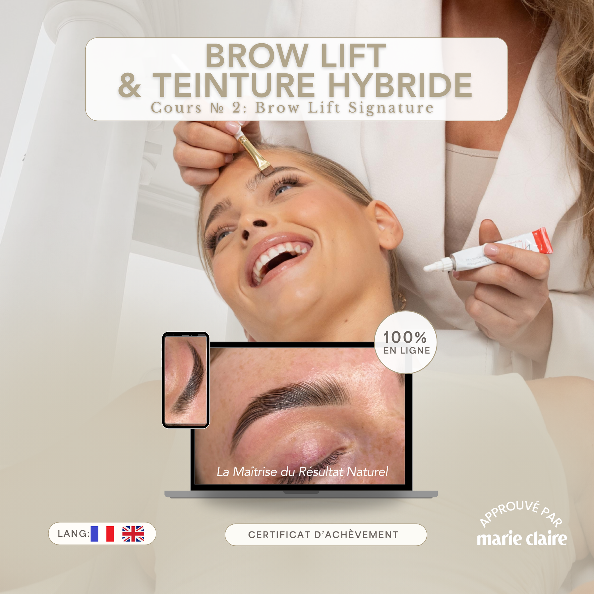 Brow Renaissance Academy - Brow Lamination & Hybrid Dye Online Course (French)