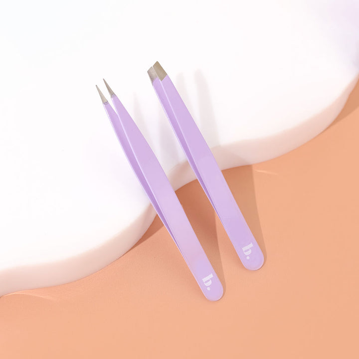 Bella Beauty Pro - Capri Purple Tweezer SET (Pointed + Slanted)