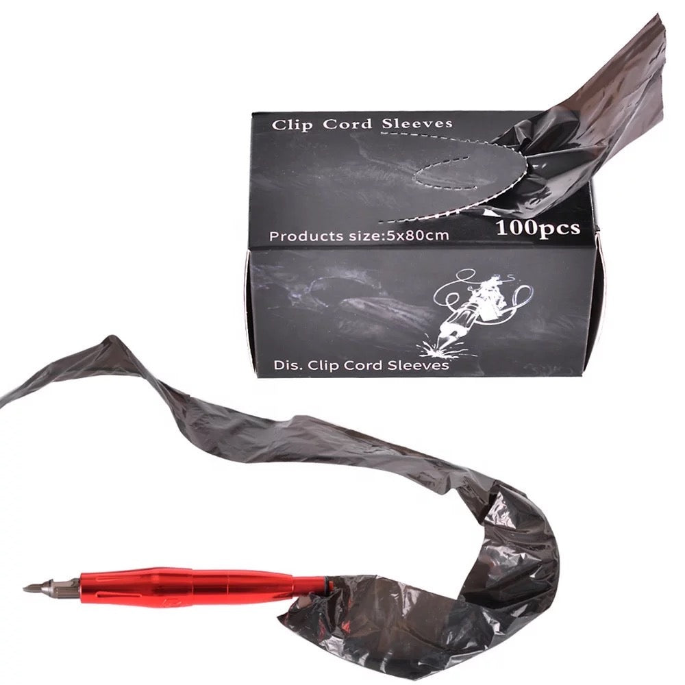 Black Clip Cord Sleeves (100pcs)