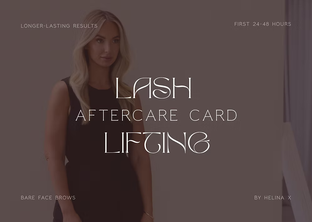 Barefaced Brows By Helina - Lash Lift Aftercare Card (Custom Editable Design)