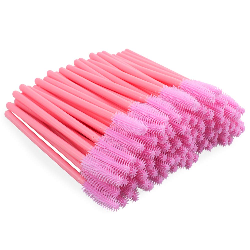 Silicone Mascara Wands (50 Pack) - PINK