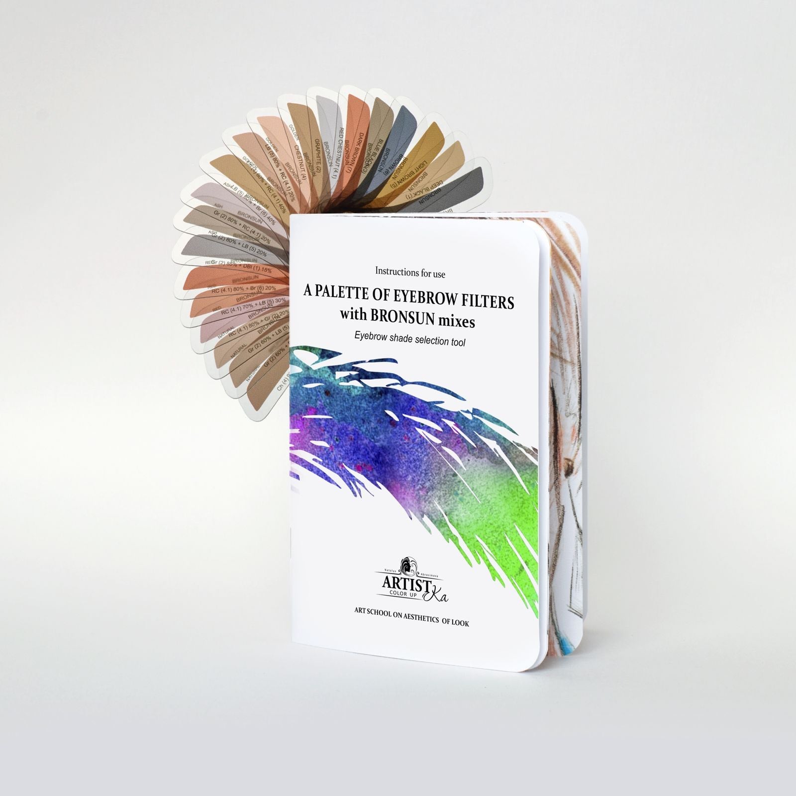 Bronsun Brow Dye Colour Mixes Guide (24 Colour Mix Swatches)
