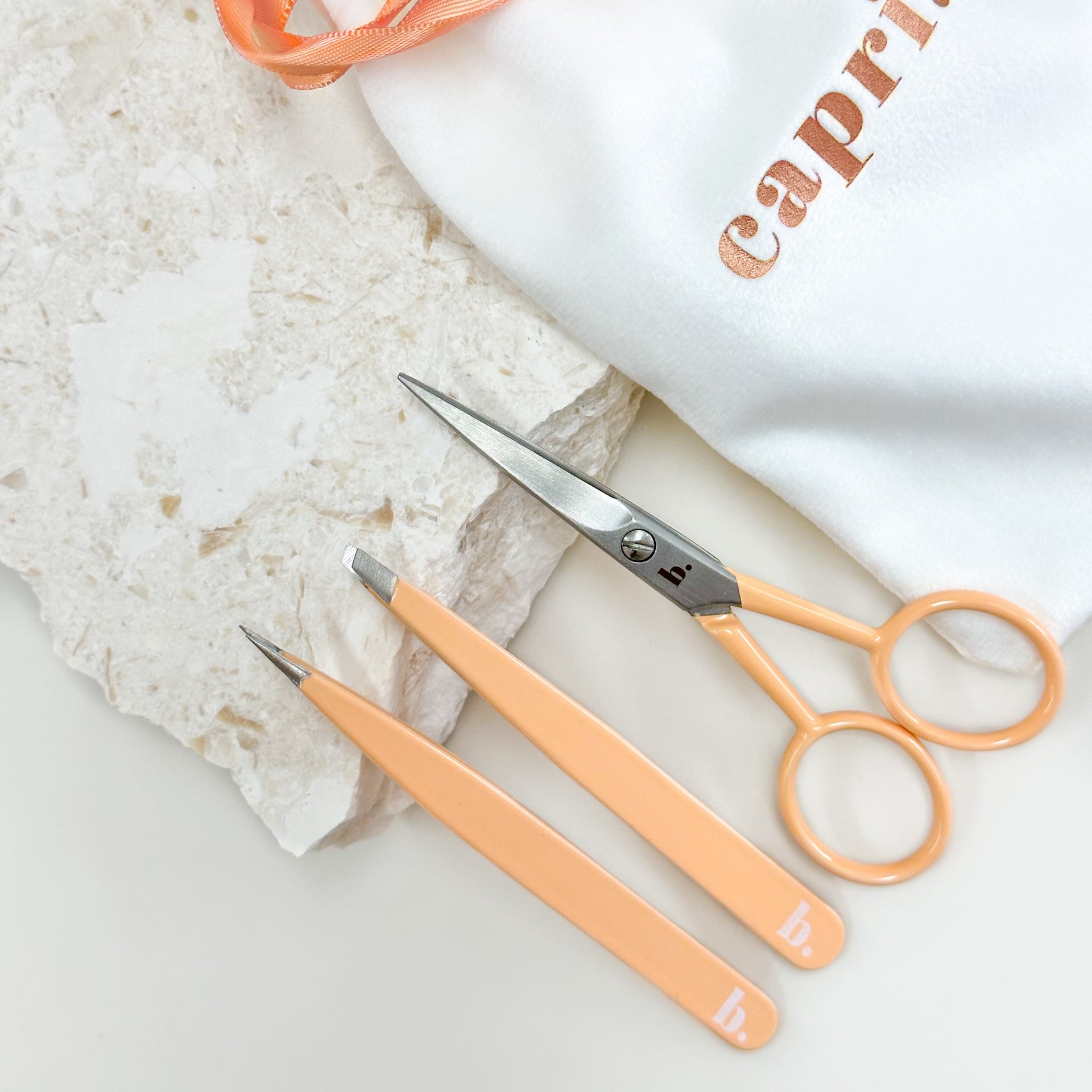 Bella Beauty Pro - Capri Peach Collection Set (Pointed + Slanted + Scissors)
