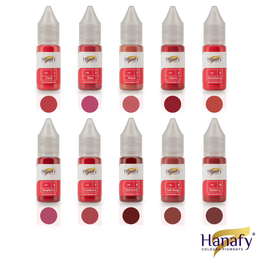 Hanafy - Main Lip Pigment - Full Size Set (10x10ml)