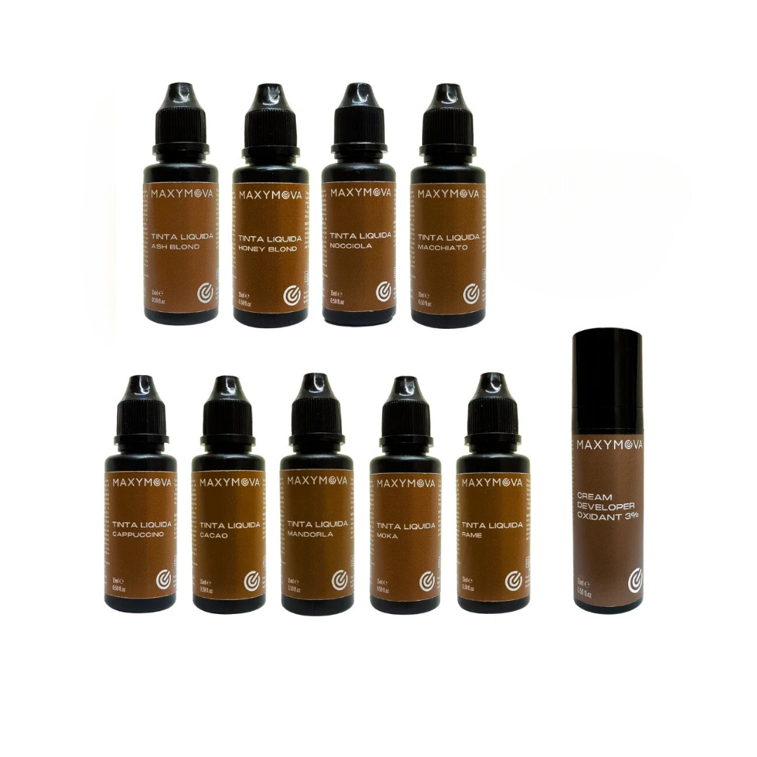 Maxymova - Hybrid Brow Dye Kit (All 9 Colours + Liquid Developer)