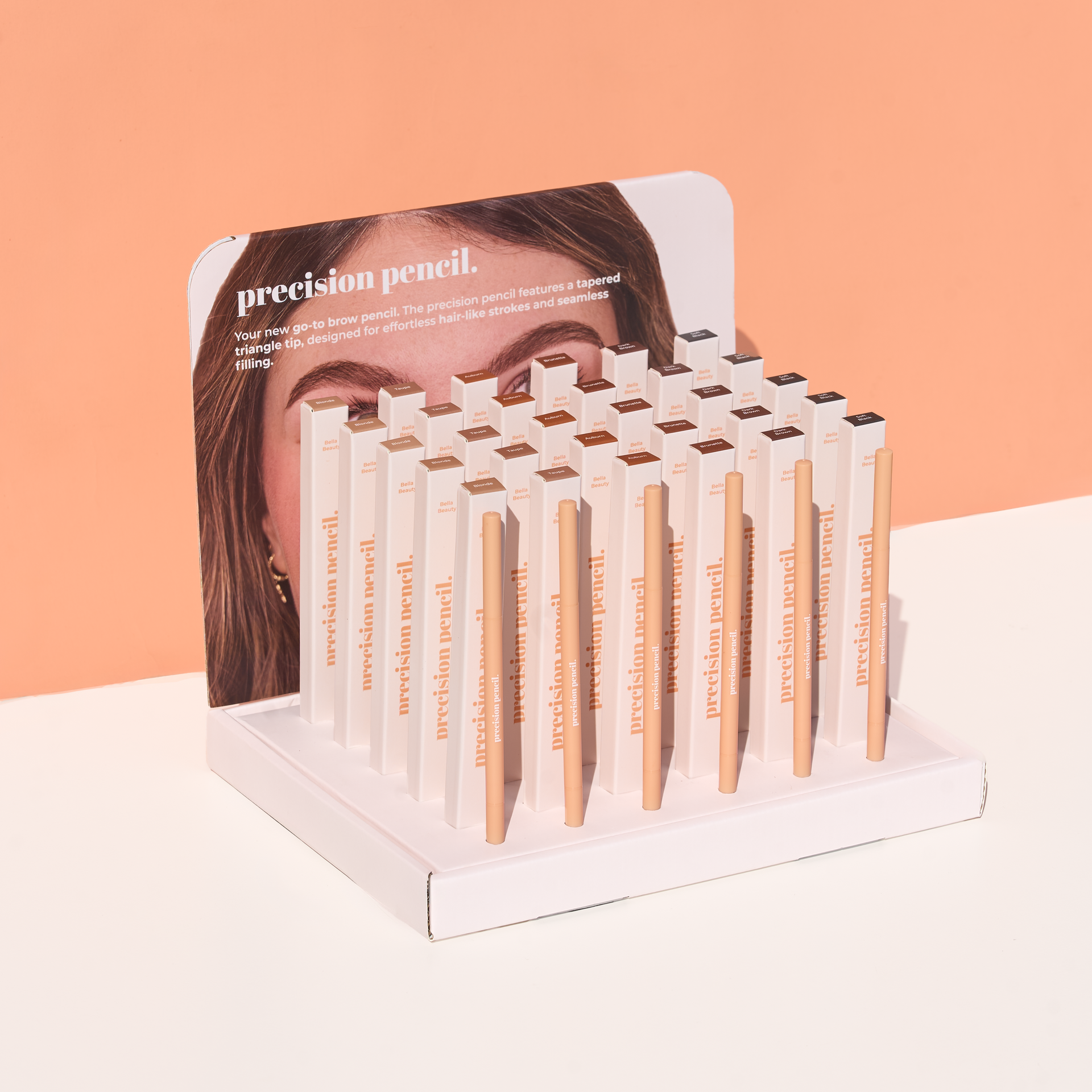 Bella Beauty Pro - Precision Pencil Retail Starter Pack (30 Pencils + Retail Stand)