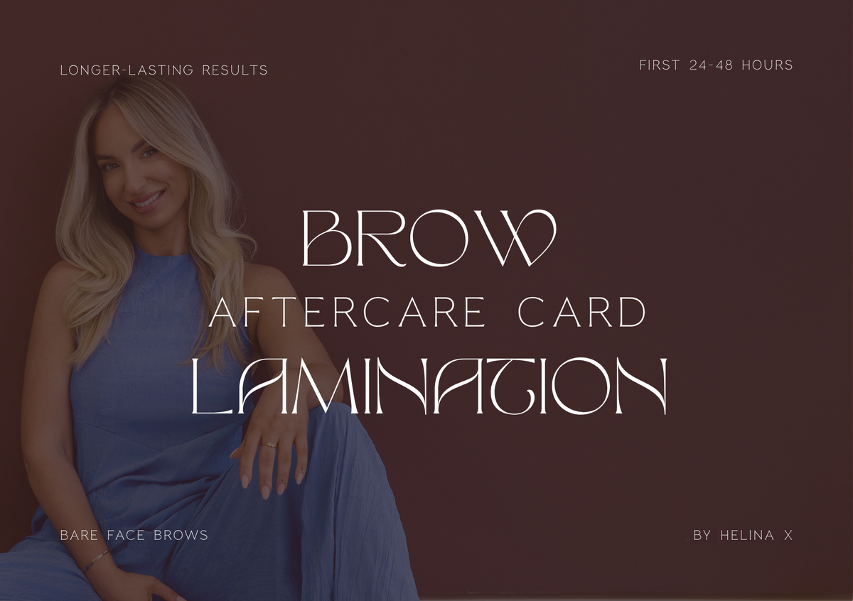 Cheque Layout Template Barefaced Brows By Helina - Brow Lamination Aftercare Card (Custom Edi