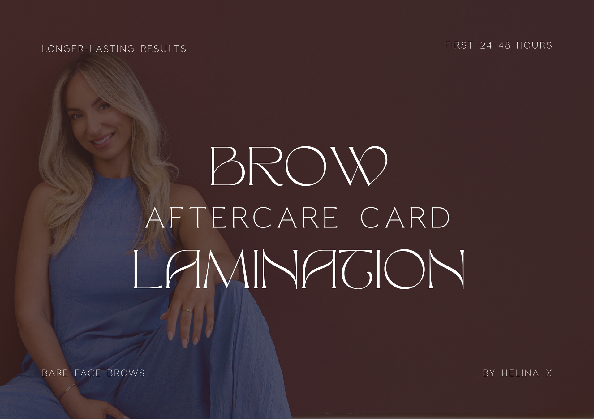 Barefaced Brows By Helina - Brow Lamination Aftercare Card (Custom Editable Design)