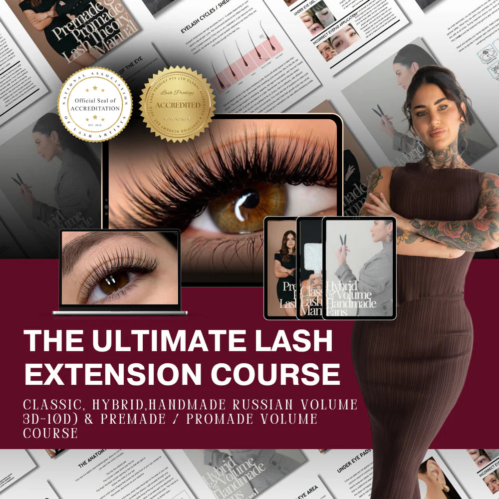Lash Prodigy - The Ultimate Lash Extension Bundle (  Classic, Hybrid, Handmade Russian Volume 3D-10D) Course