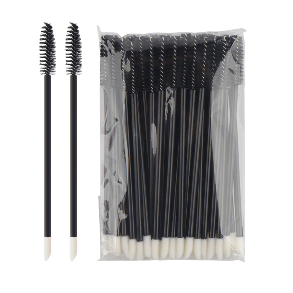 Mascara & Lip Wand Duo Brushes (50 Pack) - Black