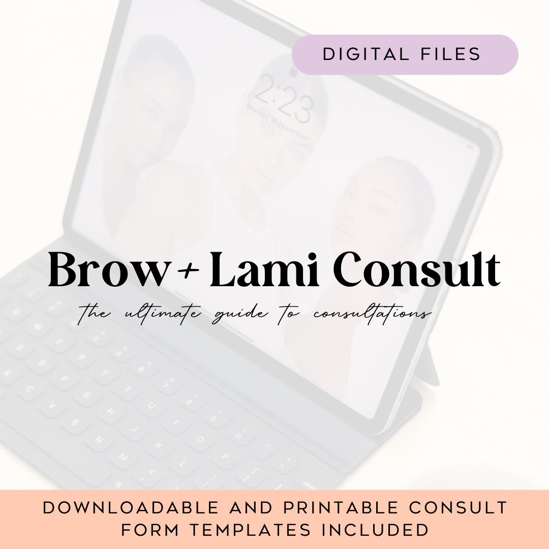 ASH Education - Brow & Lamination Consultation Guide + Templates (Custom Editable Design)